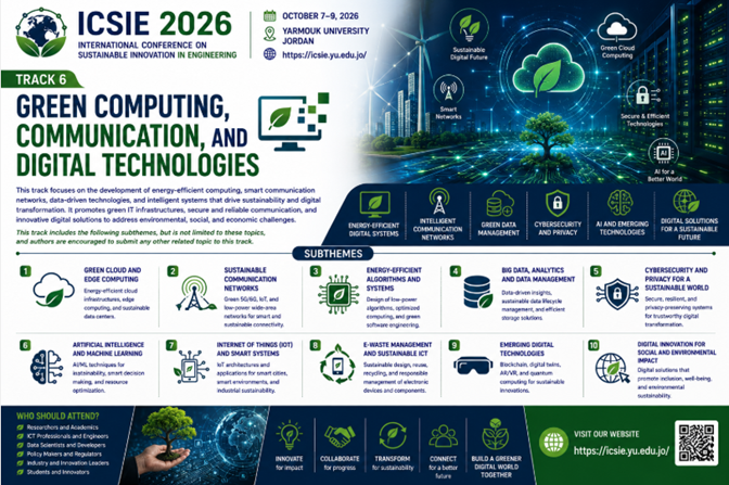 Track 6: Green Computing, Communication, and Digital Technologies