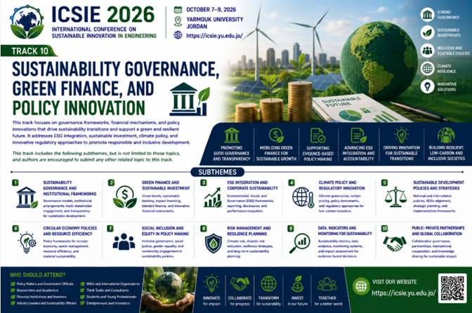 Track 10: Sustainability Governance, Green Finance, and Policy Innovation
